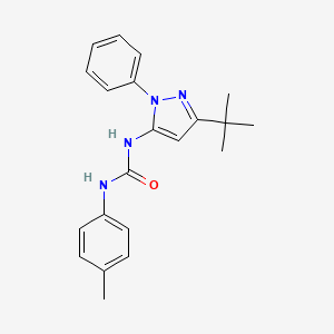 molecular formula C21H24N4O B10786644 1-(5-Tert-butyl-2-phenylpyrazol-3-yl)-3-(4-methylphenyl)urea 