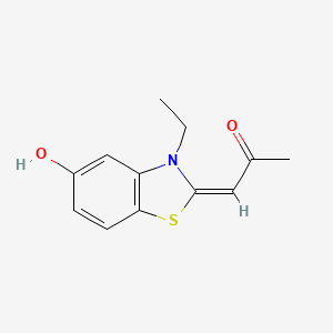 (1E)-1-(3-ethyl-5-hydroxy-1,3-benzothiazol-2-ylidene)propan-2-one