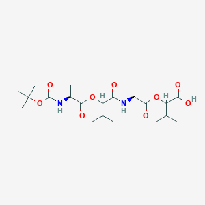 2-[(2S)-2-[[2-[(2S)-2-(tert-butoxycarbonylamino)propanoyl]oxy-3-methyl-butanoyl]amino]propanoyl]oxy-3-methyl-butanoic acid