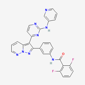 2,6-difluoro-N-[3-[3-[2-(pyridin-3-ylamino)pyrimidin-4-yl]pyrazolo[1,5-b]pyridazin-2-yl]phenyl]benzamide