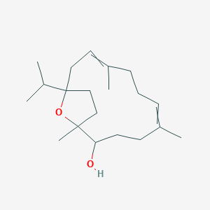 molecular formula C20H34O2 B10786839 1,5,9-trimethyl-12-propan-2-yl-15-oxabicyclo[10.2.1]pentadeca-5,9-dien-2-ol 