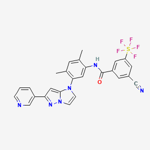 [3-Cyano-5-[[[2,4-dimethyl-5-[6-(3-pyridinyl)-1H-imidazo[1,2-b]pyrazol-1-yl]phenyl]amino]carbonyl]phenyl]pentafluorosulfur