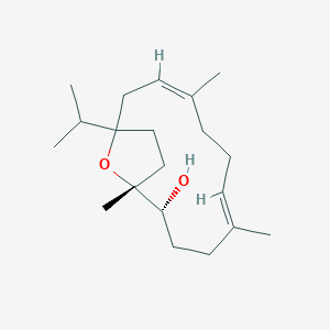 molecular formula C20H34O2 B10786939 (1R,2R,5E,9Z)-1,5,9-trimethyl-12-propan-2-yl-15-oxabicyclo[10.2.1]pentadeca-5,9-dien-2-ol 