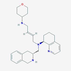 molecular formula C28H38N4O B10786990 (E)-N-(oxan-4-yl)-N'-[[(3R)-1,2,3,4-tetrahydroisoquinolin-3-yl]methyl]-N'-[(8S)-5,6,7,8-tetrahydroquinolin-8-yl]but-2-ene-1,4-diamine 