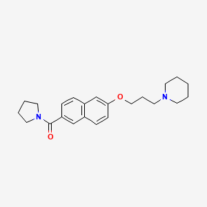 molecular formula C23H30N2O2 B10786998 (6-(3-(Piperidin-1-yl)propoxy)naphthalen-2-yl)(pyrrolidin-1-yl)methanone 