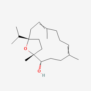 molecular formula C20H34O2 B10787021 (1R,2S,12S)-1,5,9-trimethyl-12-propan-2-yl-15-oxabicyclo[10.2.1]pentadeca-5,9-dien-2-ol 