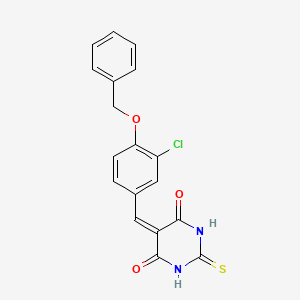 5-[(3-Chloro-4-phenylmethoxyphenyl)methylidene]-2-sulfanylidene-1,3-diazinane-4,6-dione