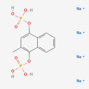 molecular formula C11H12Na4O8P2+4 B10787057 Tetrasodium;(2-methyl-4-phosphonooxynaphthalen-1-yl) dihydrogen phosphate 