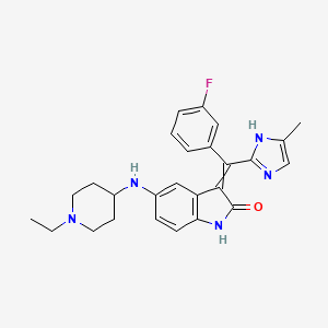 5-[(1-ethylpiperidin-4-yl)amino]-3-[(3-fluorophenyl)-(5-methyl-1H-imidazol-2-yl)methylidene]-1H-indol-2-one