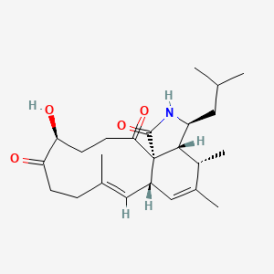 molecular formula C24H35NO4 B10787098 (1S,5S,9E,11S,14S,15R,16S)-5-hydroxy-9,13,14-trimethyl-16-(2-methylpropyl)-17-azatricyclo[9.7.0.01,15]octadeca-9,12-diene-2,6,18-trione 