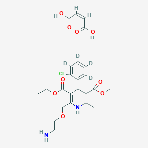 molecular formula C24H29ClN2O9 B10787111 2-[(2-Aminoethoxy)methyl]-4-(2-chlorophenyl-d4)-3-ethoxycarbonyl-5-methoxycarbonyl)-6-methyl-1,4-dihydropyridine Maleic Acid Salt 