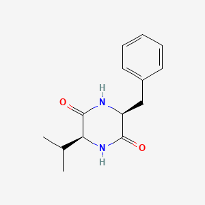 molecular formula C14H18N2O2 B10787160 cyclo(L-Phe-L-Val) 