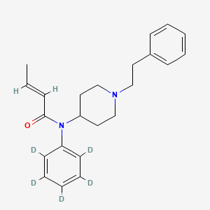 molecular formula C23H28N2O B10787162 (E)-N-(1-phenethylpiperidin-4-yl)-N-(phenyl-d5)but-2-enamide 