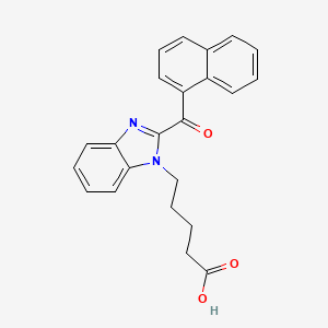 molecular formula C23H20N2O3 B10787197 5-(2-(1-naphthoyl)-1H-benzo[d]imidazol-1-yl)pentanoicacid 