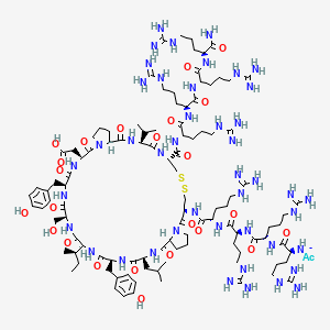 actinium;[(2S)-1-[[(2S)-1-[[(2S)-1-[[(2S)-1-[[(3R,8R,11S,14S,20S,23S,26S,29S,32S,35S,38S)-8-[[(2S)-1-[[(2S)-1-[[(2S)-1-[[(2S)-1-amino-5-carbamimidamido-1-oxopentan-2-yl]amino]-5-carbamimidamido-1-oxopentan-2-yl]amino]-5-carbamimidamido-1-oxopentan-2-yl]amino]-5-carbamimidamido-1-oxopentan-2-yl]carbamoyl]-29-[(2R)-butan-2-yl]-20-(carboxymethyl)-26-(hydroxymethyl)-23,32-bis[(4-hydroxyphenyl)methyl]-35-(2-methylpropyl)-2,10,13,19,22,25,28,31,34,37-decaoxo-11-propan-2-yl-5,6-dithia-1,9,12,18,21,24,27,30,33,36-decazatricyclo[36.3.0.014,18]hentetracontan-3-yl]amino]-5-carbamimidamido-1-oxopentan-2-yl]amino]-5-carbamimidamido-1-oxopentan-2-yl]amino]-5-carbamimidamido-1-oxopentan-2-yl]amino]-5-carbamimidamido-1-oxopentan-2-yl]azanide