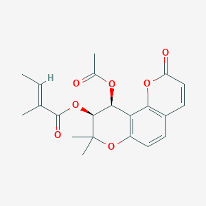 [(9S,10S)-10-acetyloxy-8,8-dimethyl-2-oxo-9,10-dihydropyrano[2,3-f]chromen-9-yl] (E)-2-methylbut-2-enoate