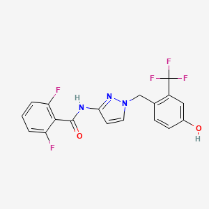 2,6-difluoro-N-(1-(4-hydroxy-2-(trifluoromethyl)benzyl)-1H-pyrazol-3-yl)benzamide