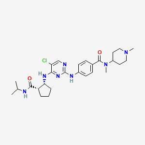 4-[[5-chloro-4-[[(1R,2S)-2-(propan-2-ylcarbamoyl)cyclopentyl]amino]pyrimidin-2-yl]amino]-N-methyl-N-(1-methylpiperidin-4-yl)benzamide