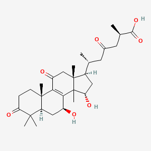 molecular formula C30H44O7 B10787387 (2R,6R)-6-[(5R,7S,10S,13R,15S,17R)-7,15-dihydroxy-4,4,10,13,14-pentamethyl-3,11-dioxo-2,5,6,7,12,15,16,17-octahydro-1H-cyclopenta[a]phenanthren-17-yl]-2-methyl-4-oxoheptanoic acid 