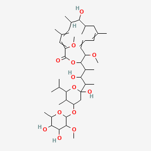 molecular formula C42H70O13 B10787447 16-[4-[4-(4,5-dihydroxy-3-methoxy-6-methyloxan-2-yl)oxy-2-hydroxy-5-methyl-6-propan-2-yloxan-2-yl]-3-hydroxypentan-2-yl]-8-hydroxy-3,15-dimethoxy-5,7,9,11-tetramethyl-1-oxacyclohexadeca-3,5,11,13-tetraen-2-one 