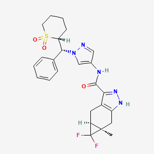 (4as,5ar)-N-{1-[(R)-[(2r)-1,1-Dioxidotetrahydro-2h-Thiopyran-2-Yl](Phenyl)methyl]-1h-Pyrazol-4-Yl}-5,5-Difluoro-5a-Methyl-1,4,4a,5,5a,6-Hexahydrocyclopropa[f]indazole-3-Carboxamide