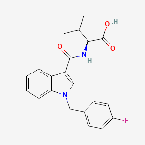 molecular formula C21H21FN2O3 B10787572 (1-(4-fluorobenzyl)-1H-indole-3-carbonyl)-L-valine 