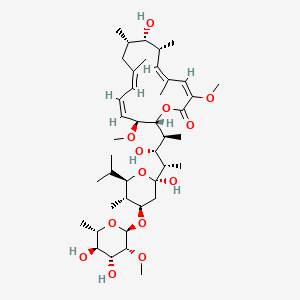 molecular formula C42H70O13 B10787605 (3Z,5E,7R,8S,9S,11E,13E,15S,16R)-16-[(1S,2R,3S)-3-[(2R,4R,5S,6R)-4-[(6-deoxy-2-O-methyl-alpha-L-mannopyranosyl)oxy]tetrahydro-2-hydroxy-5-methyl-6-(1-methylethyl)-2H-pyran-2-yl]-2-hydroxy-1-methylbutyl]-8-hydroxy-3,15-dimethoxy-5,7,9,11-tetramethyl-oxacyclohexadeca-3,5,11,13-tetraen-2-one 