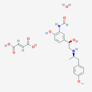 molecular formula C23H30N2O9 B10787633 (E)-but-2-enedioic acid;N-[2-hydroxy-5-[(1R)-1-hydroxy-2-[[(2R)-1-(4-methoxyphenyl)propan-2-yl]amino]ethyl]phenyl]formamide;hydrate 