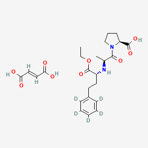 molecular formula C24H32N2O9 B10787688 (E)-but-2-enedioic acid;(2S)-1-[(2S)-2-[[(2R)-1-ethoxy-1-oxo-4-(2,3,4,5,6-pentadeuteriophenyl)butan-2-yl]amino]propanoyl]pyrrolidine-2-carboxylic acid 