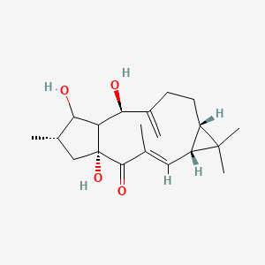 molecular formula C20H30O4 B10787713 (1R,3E,5R,7S,11R,13S,14S)-1,11,13-trihydroxy-3,6,6,14-tetramethyl-10-methylidenetricyclo[10.3.0.05,7]pentadec-3-en-2-one 