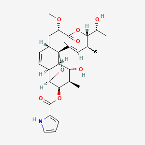 molecular formula C28H37NO8 B10787718 [(1S,3R,4R,5R,6R,7S,8S,11S,13S,16S,17R,18E)-6-hydroxy-16-[(1R)-1-hydroxyethyl]-13-methoxy-5,17,19-trimethyl-14-oxo-2,15-dioxatetracyclo[9.8.0.01,7.03,8]nonadeca-9,18-dien-4-yl] 1H-pyrrole-2-carboxylate 