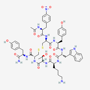 (4R,7S,10S,13R,16S,19S)-19-[[(2S)-2-acetamido-3-(4-nitrophenyl)propanoyl]amino]-10-(4-aminobutyl)-N-[(2R)-1-amino-3-(4-hydroxyphenyl)-1-oxopropan-2-yl]-7-[(1R)-1-hydroxyethyl]-16-[(4-hydroxyphenyl)methyl]-13-(1H-indol-3-ylmethyl)-6,9,12,15,18-pentaoxo-1,2-dithia-5,8,11,14,17-pentazacycloicosane-4-carboxamide