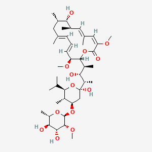 molecular formula C42H70O13 B10787772 (3E,5E,7R,8S,9S,11E,13E,15S,16R)-16-[(2S,3R,4S)-4-[(2R,4R,5S,6R)-4-[(2R,3R,4R,5R,6S)-4,5-dihydroxy-3-methoxy-6-methyloxan-2-yl]oxy-2-hydroxy-5-methyl-6-propan-2-yloxan-2-yl]-3-hydroxypentan-2-yl]-8-hydroxy-3,15-dimethoxy-5,7,9,11-tetramethyl-1-oxacyclohexadeca-3,5,11,13-tetraen-2-one 