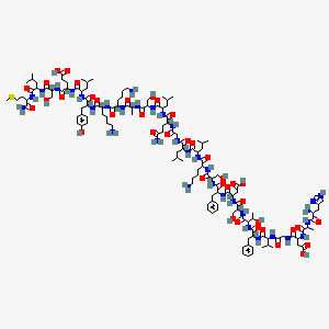 molecular formula C135H214N34O40S B10787789 4-[[2-[[2-[[6-amino-2-[[6-amino-2-[2-[[2-[[2-[[5-amino-2-[[2-[[2-[[2-[[6-amino-2-[[2-[[2-[[2-[[2-[[2-[[2-[[2-[[2-[[2-[2-[[2-amino-3-(1H-imidazol-4-yl)propanoyl]amino]propanoylamino]-3-carboxypropanoyl]amino]acetyl]amino]-3-methylbutanoyl]amino]-3-phenylpropanoyl]amino]-3-hydroxybutanoyl]amino]-3-hydroxypropanoyl]amino]-3-carboxypropanoyl]amino]-3-phenylpropanoyl]amino]-3-hydroxypropanoyl]amino]hexanoyl]amino]-4-methylpentanoyl]amino]-4-methylpentanoyl]amino]acetyl]amino]-5-oxopentanoyl]amino]-4-methylpentanoyl]amino]-3-hydroxypropanoyl]amino]propanoylamino]hexanoyl]amino]hexanoyl]amino]-3-(4-hydroxyphenyl)propanoyl]amino]-4-methylpentanoyl]amino]-5-[[1-[[1-[(1-amino-4-methylsulfanyl-1-oxobutan-2-yl)amino]-4-methyl-1-oxopentan-2-yl]amino]-3-hydroxy-1-oxopropan-2-yl]amino]-5-oxopentanoic acid 