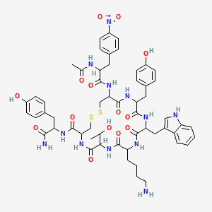 molecular formula C56H68N12O14S2 B10787803 Ac-DL-Phe(4-NO2)-DL-Cys(1)-DL-Tyr-DL-Trp-DL-Lys-DL-xiThr-DL-Cys(1)-DL-Tyr-NH2 