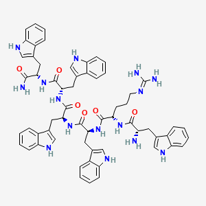 molecular formula C61H65N15O6 B10787833 878557-55-2H-Trp-Arg-Trp-Trp-Trp-Trp-NH2 trifluoroacetate salt 