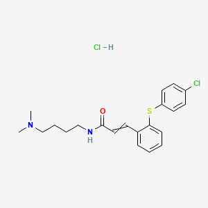 3-[2-(4-chlorophenyl)sulfanylphenyl]-N-[4-(dimethylamino)butyl]prop-2-enamide;hydrochloride