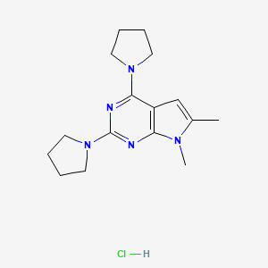 molecular formula C16H24ClN5 B10787838 6,7-Dimethyl-2,4-DI-1-pyrrolidinyl-7H-pyrrolo[2,3-D]pyrimidine hydrochloride 