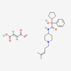 molecular formula C28H40N2O6 B10787851 (E)-but-2-enedioic acid;(2R)-2-cyclopentyl-2-hydroxy-N-[1-(4-methylpent-3-enyl)piperidin-4-yl]-2-phenylacetamide 