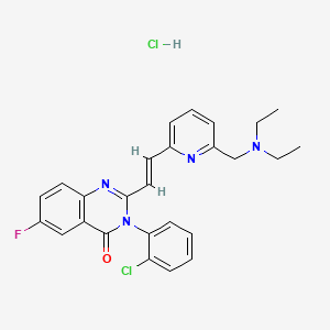 3-(2-chlorophenyl)-2-[(E)-2-[6-(diethylaminomethyl)pyridin-2-yl]ethenyl]-6-fluoroquinazolin-4-one;hydrochloride