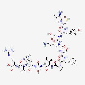 molecular formula C70H107N19O19S B10787914 H-D-Val-D-Cys-D-Tyr-D-Asp-D-Lys-D-Ser-D-Phe-Pro-aIle-Ser-His-Val-Arg-OH 