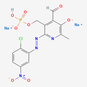 Disodium;[2-[(2-chloro-5-nitrophenyl)diazenyl]-4-formyl-6-methyl-5-oxidopyridin-3-yl]methyl hydrogen phosphate