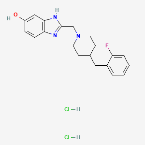 2-[[4-[(2-fluorophenyl)methyl]piperidin-1-yl]methyl]-3H-benzimidazol-5-ol;dihydrochloride