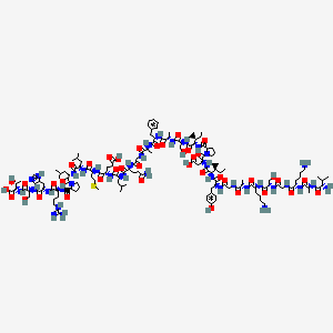 (4S)-4-[[(2S)-2-[[(2S)-5-amino-2-[[2-[[(2S)-2-[[(2S)-2-[[(2S)-2-[[(2S)-2-[[(2S,3S)-2-[[(2S)-1-[(2S)-2-[[(2S,3S)-2-[[(2S)-2-[[2-[[(2S)-2-[[(2S)-6-amino-2-[[(2S)-2-[[2-[[(2S)-6-amino-2-[[(2S)-2-[[(2S)-2-amino-3-methylbutanoyl]amino]propanoyl]amino]hexanoyl]amino]acetyl]amino]-3-hydroxypropanoyl]amino]hexanoyl]amino]propanoyl]amino]acetyl]amino]-3-(4-hydroxyphenyl)propanoyl]amino]-3-methylpentanoyl]amino]-3-carboxypropanoyl]pyrrolidine-2-carbonyl]amino]-3-methylpentanoyl]amino]-3-hydroxypropanoyl]amino]propanoyl]amino]-3-phenylpropanoyl]amino]propanoyl]amino]acetyl]amino]-5-oxopentanoyl]amino]-4-methylpentanoyl]amino]-5-[[(2S)-1-[[(2S)-1-[[(2S)-1-[(2S)-2-[[(2S)-5-carbamimidamido-1-[[(2S)-1-[[(2S)-1-[[(1S,2R)-1-carboxy-2-hydroxypropyl]amino]-3-hydroxy-1-oxopropan-2-yl]amino]-3-(1H-imidazol-5-yl)-1-oxopropan-2-yl]amino]-1-oxopentan-2-yl]carbamoyl]pyrrolidin-1-yl]-4-methyl-1-oxopentan-2-yl]amino]-4-methyl-1-oxopentan-2-yl]amino]-4-methylsulfanyl-1-oxobutan-2-yl]amino]-5-oxopentanoic acid