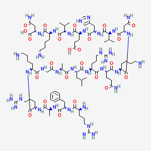 molecular formula C93H159N35O24 B10787949 (4S)-4-[[(2S)-2-[[(2S)-2-[[(2S)-4-amino-2-[[(2S)-6-amino-2-[[(2S)-5-amino-2-[[(2S)-2-[[(2S)-2-[[(2S)-2-[[2-[[(2S)-6-amino-2-[[(2S)-2-[[(2S)-2-[[(2S)-2-[[(2S)-2-amino-5-carbamimidamidopentanoyl]amino]-3-phenylpropanoyl]amino]propanoyl]amino]-5-carbamimidamidopentanoyl]amino]hexanoyl]amino]acetyl]amino]propanoyl]amino]-4-methylpentanoyl]amino]-5-carbamimidamidopentanoyl]amino]-5-oxopentanoyl]amino]hexanoyl]amino]-4-oxobutanoyl]amino]-3-methylbutanoyl]amino]-3-(1H-imidazol-4-yl)propanoyl]amino]-5-[[(2S)-1-[[(2S)-6-amino-1-[[(1S)-3-amino-1-carboxy-3-oxopropyl]amino]-1-oxohexan-2-yl]amino]-3-methyl-1-oxobutan-2-yl]amino]-5-oxopentanoic acid 