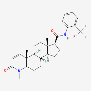 molecular formula C27H33F3N2O2 B10787966 (1S,3aS,3bS,9aR,9bS,11aS)-6,9a,11a-trimethyl-7-oxo-N-[2-(trifluoromethyl)phenyl]-2,3,3a,3b,4,5,5a,9b,10,11-decahydro-1H-indeno[5,4-f]quinoline-1-carboxamide 