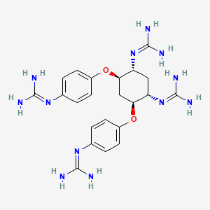 2-[4-[(1R,2R,4S,5S)-2,4-bis(diaminomethylideneamino)-5-[4-(diaminomethylideneamino)phenoxy]cyclohexyl]oxyphenyl]guanidine