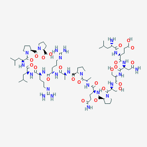 molecular formula C76H128N24O23 B10788187 L-Proline,L-leucyl-L-a-glutamyl-L-asparaginyl-L-seryl-L-seryl-L-prolyl-L-glutaminyl-L-alanyl-L-prolyl-L-alanyl-L-arginyl-L-arginyl-L-leucyl-L-leucyl-L-prolyl- 