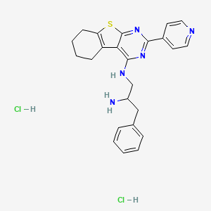 3-phenyl-1-N-(2-pyridin-4-yl-5,6,7,8-tetrahydro-[1]benzothiolo[2,3-d]pyrimidin-4-yl)propane-1,2-diamine;dihydrochloride