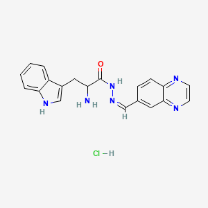 molecular formula C20H19ClN6O B10788203 2-amino-3-(1H-indol-3-yl)-N-[(Z)-quinoxalin-6-ylmethylideneamino]propanamide;hydrochloride 